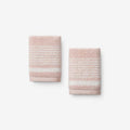 Plush Spa Stripe Washcloths, Set of 2 - Light Rose Quartz