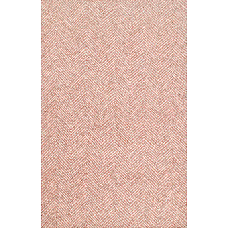 Herringbone Hand Tufted Wool Rug - Pink, 8' x 10'