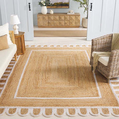 Scallop Border Handwoven Jute Rug - Ivory, 8' x 10'