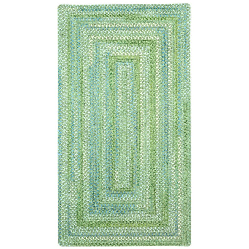 Sailor Stripe Reversible Braided Cotton Rug - Green, 5' x 8'