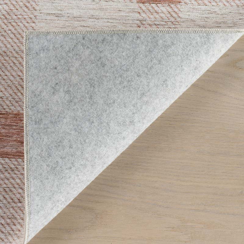 Modern Plaid Washable Rug - Orange, 4' x 6'
