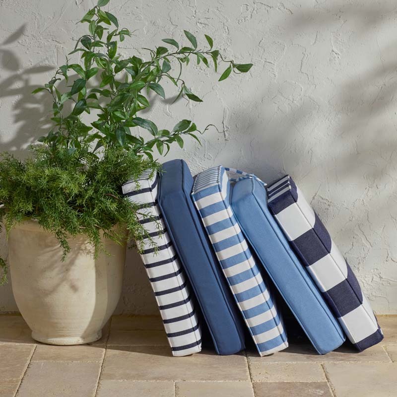 Replacement Boxed Edge Chair Cushion - Cabana Midnight, 18 in. x 18 in.