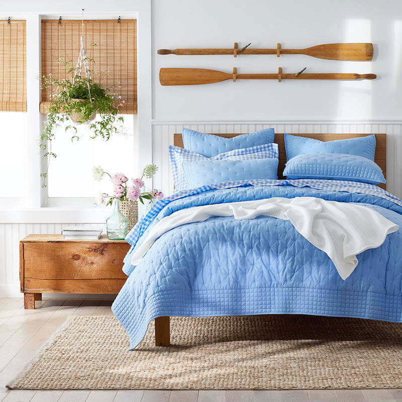 Pintuck Quilt - Blue, Full/Queen