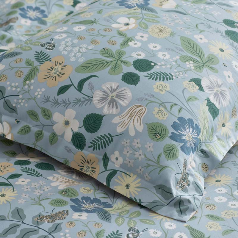 Strawberry Fields Classic Cool Cotton Percale Fitted Bed Sheet - Slate, Queen