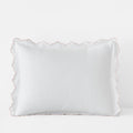 Embroidered Scallop Classic Smooth Sateen Solid Sham - Blush, King