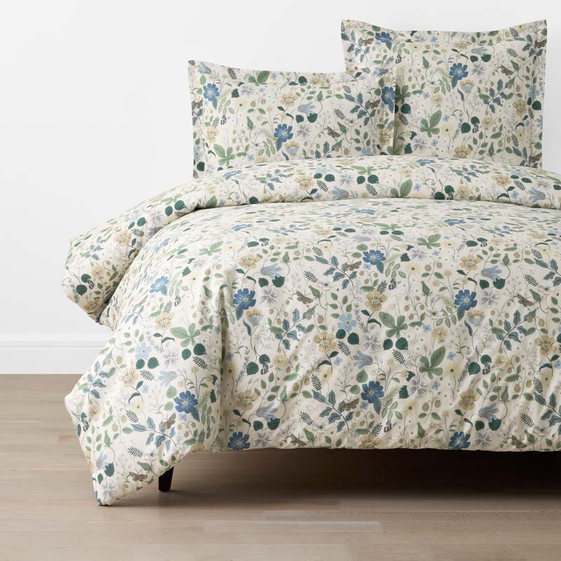 Strawberry Fields Classic Cool Cotton Percale Duvet Cover - Beige, Twin/Twin XL