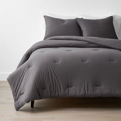 T-Shirt Soft Jersey Knit Comforter Set - Dark Gray, Twin/Twin XL