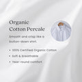 Space Adventure Classic Cool Organic Cotton Percale Comforter Set - White Multi, Full/Queen