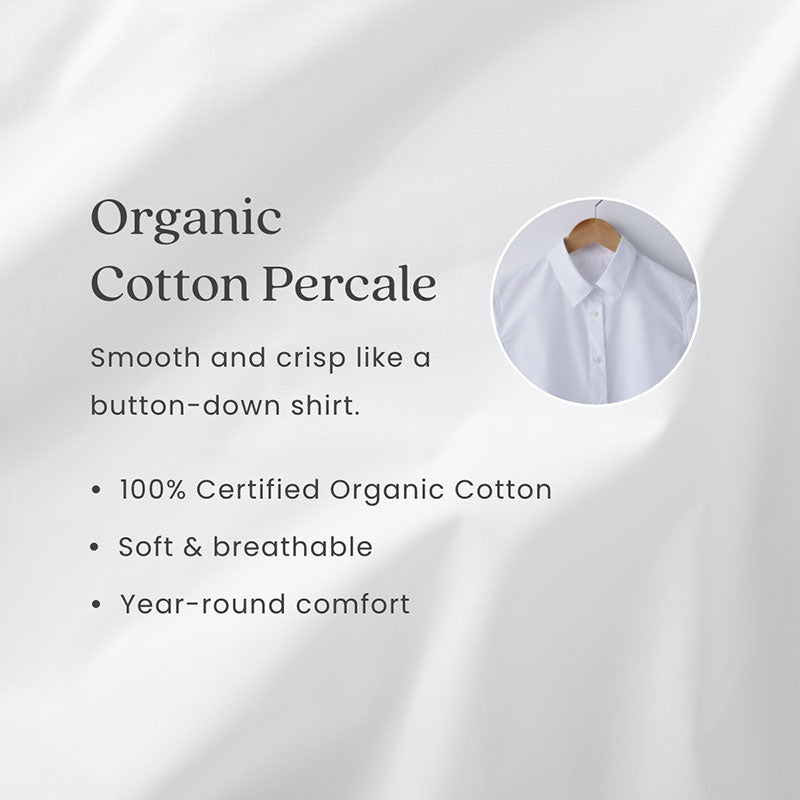 Gingham Classic Cool Organic Cotton Percale Pillowcase Set - Yellow, Standard