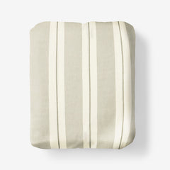 Tailored Stripes and Plaids Classic Cool Cotton Percale Fitted Bed Sheet - Wide Stripe Moss Green, Twin XL