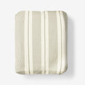 Tailored Stripes and Plaids Classic Cool Cotton Percale Fitted Bed Sheet - Wide Stripe Moss Green, Twin