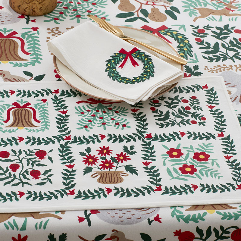 Christmastide Placemats, Set of 4 - Ivory