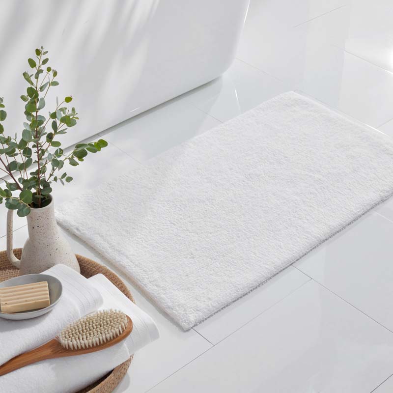 Plush Spa Solid Bath Rug - White, 17 in. x 24 in.