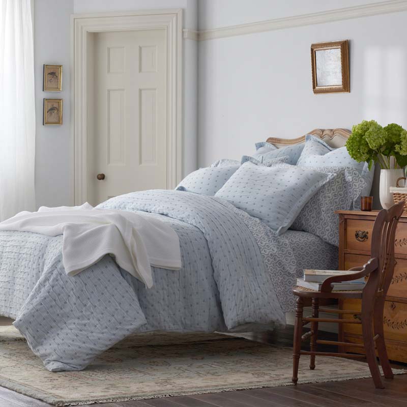 Leonie Duvet Cover - Blue, Full/Queen