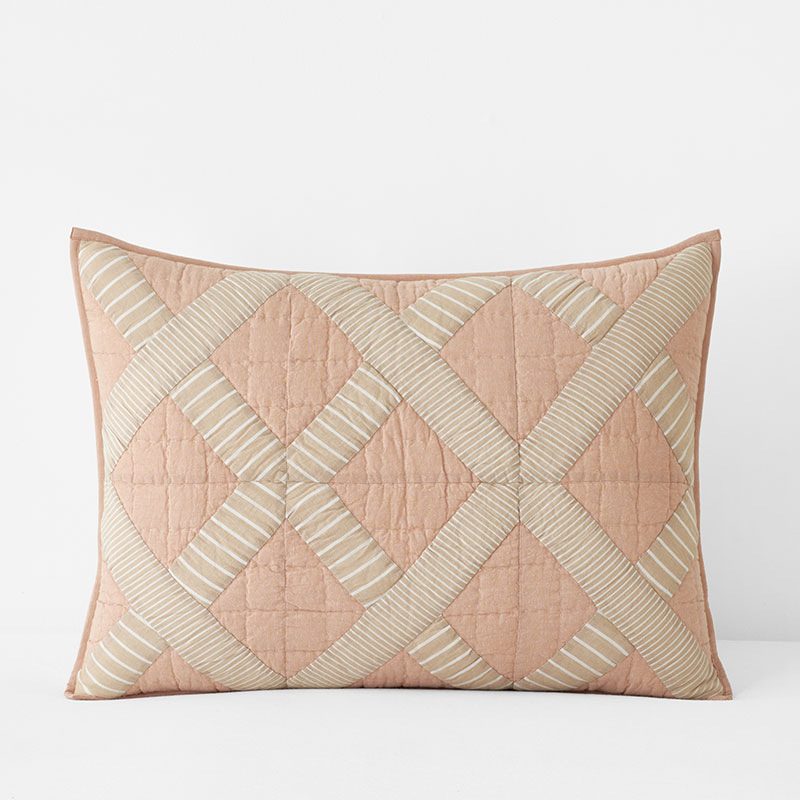 Bahati Quilted Sham - Coral Multi, King