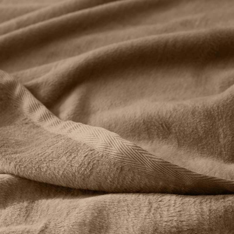 Cotton/Acrylic Fleece Throw - Gold