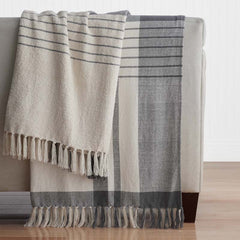 Textured Boucle Throw - Charcoal Gray
