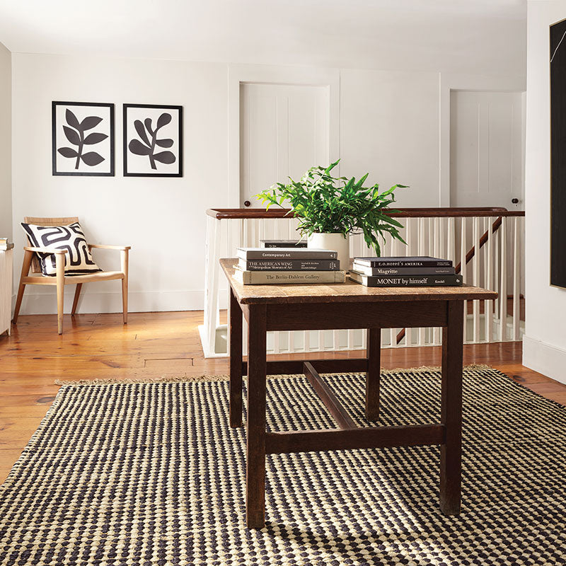 Kuba Handwoven Jute Rug - Black, 3' x 5'