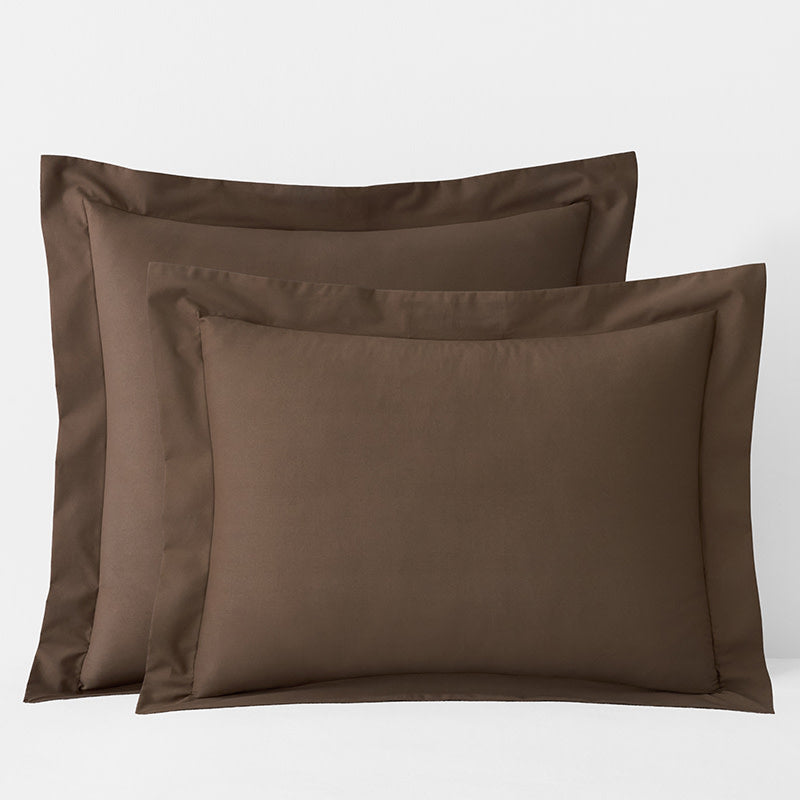 Brushed Cotton Sham - Coffee, Euro