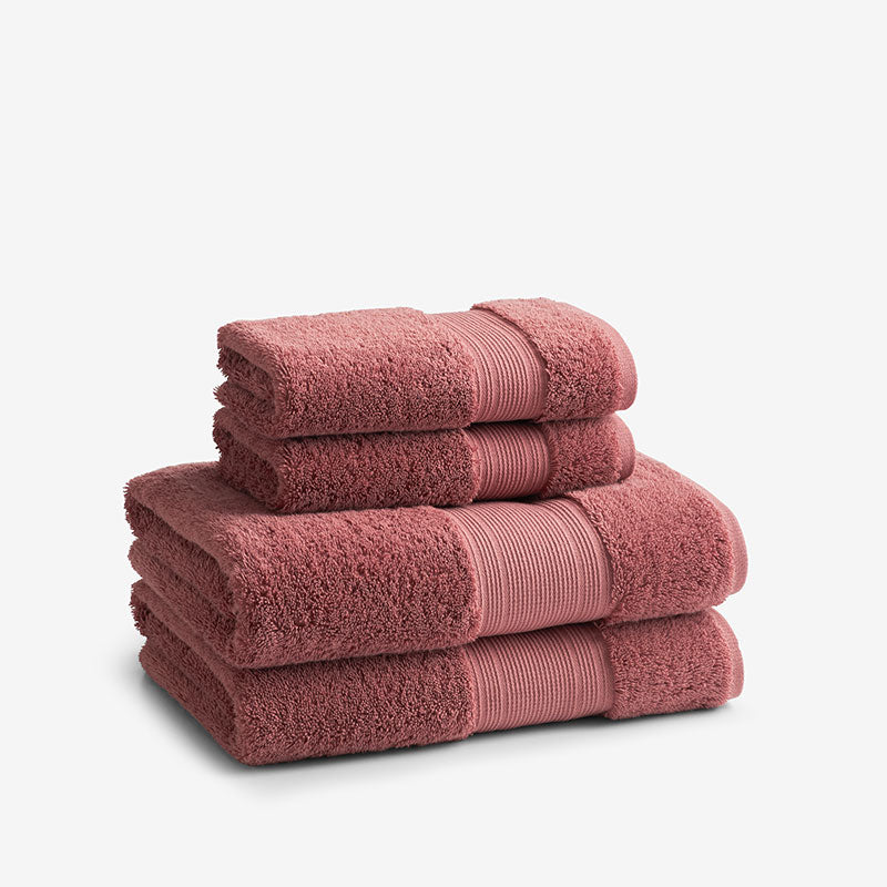 Regal Egyptian Cotton 4-Piece Bath & Hand Towel Set - Clay