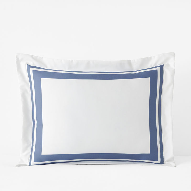 Double Border Premium Smooth Supima® Cotton Wrinkle-Free Sateen Sham - Blue Dusk, King