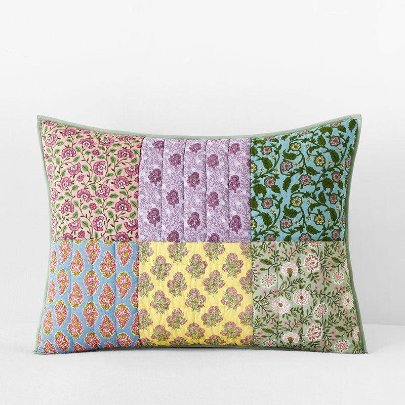 Rasha Patchwork Quilted Sham - Multi, King