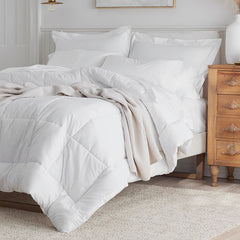 Classic Cool Cotton Percale Comforter - White, Full/Queen