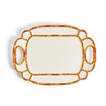 Faux Bamboo Border Melamine Platter - White