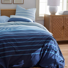 T-Shirt Soft Jersey Knit Stripe Yarn-Dyed Sham - Blue Multi, Euro