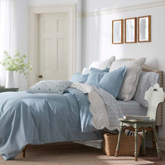 Tira Floral Classic Cool Cotton Percale Comforter - Stripe Blue, King/Cal. King