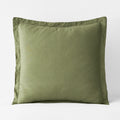 Premium Breathable Relaxed Linen Sham - Moss Green, Euro