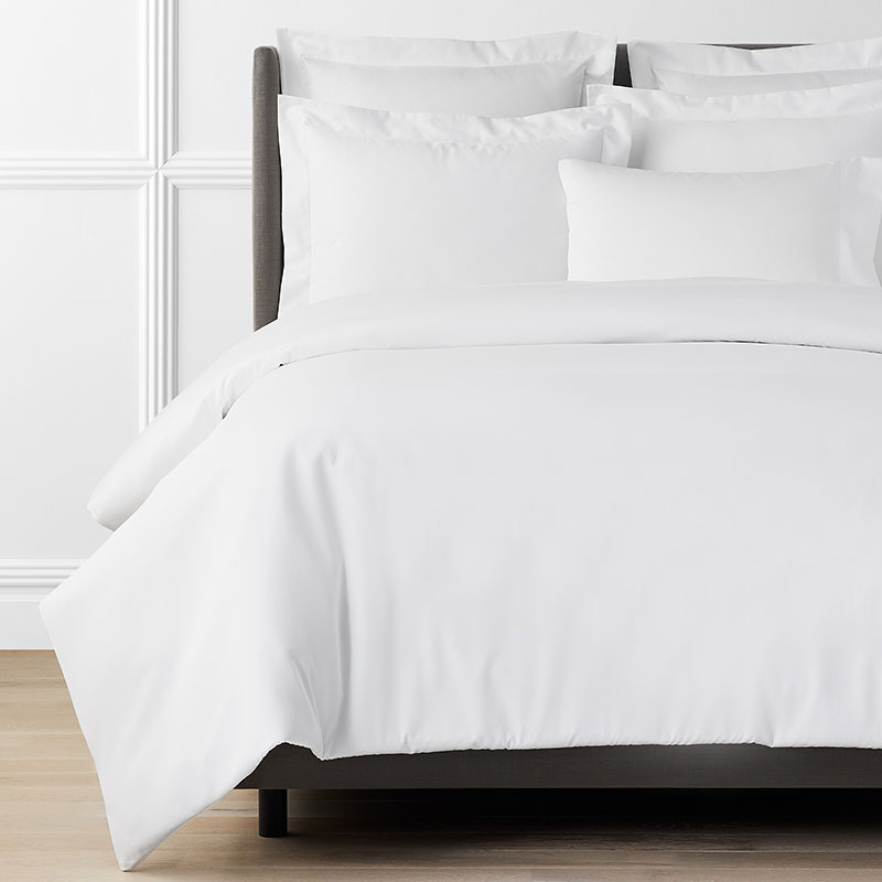 Premium Smooth Supima® Cotton Wrinkle-Free Sateen Duvet Cover - White, Full/Queen