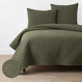 Waffle Quilt - Olive, Full/Queen