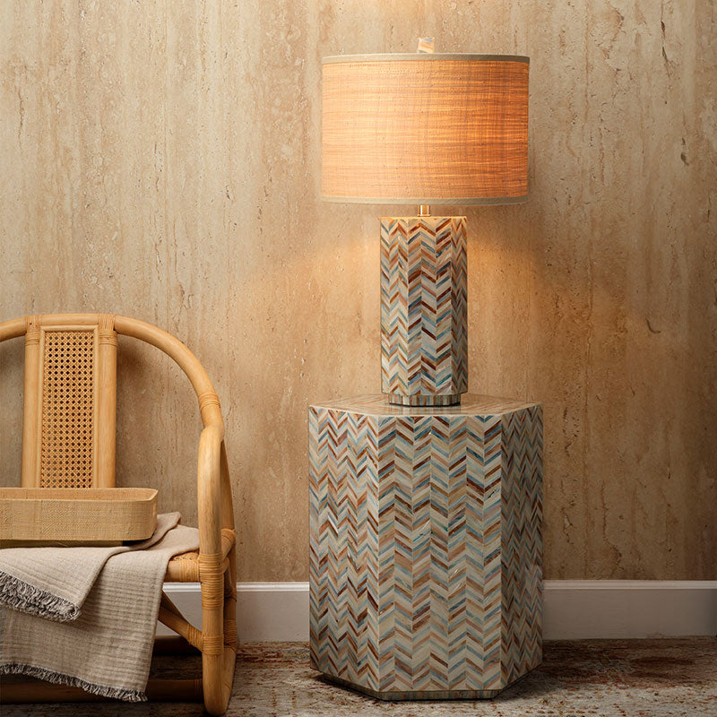 Natural Raffia Lamp Shade - Natural, Medium