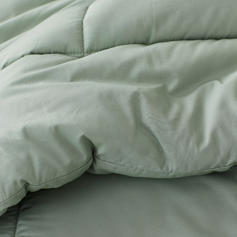 Classic Cool Cotton Percale Comforter - Thyme, Full/Queen