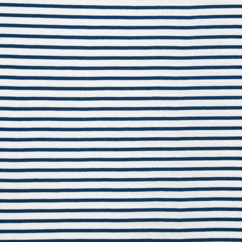 Yarn-Dyed Stripe Pima Cotton Women's Shorts Set - Navy/White, XXL