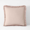 Solid Ruffle Garment Washed Cotton Percale Sham - Rose, Euro