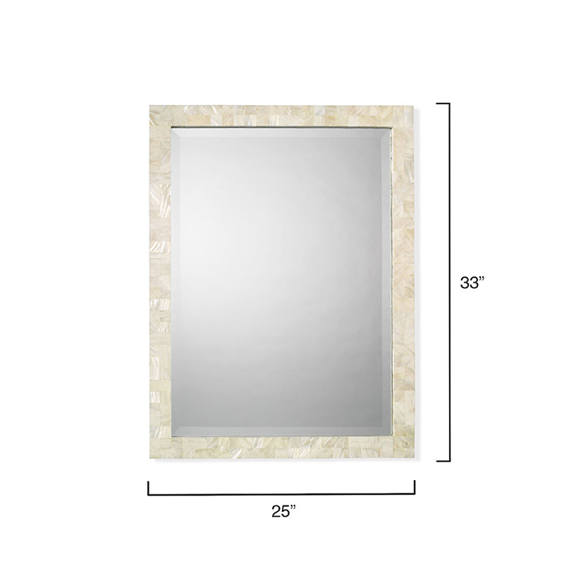 Mother-of-pearl Rectangular Mirror - Cream, OS