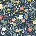 Strawberry Fields Traditional Wallpaper - Blue, Roll