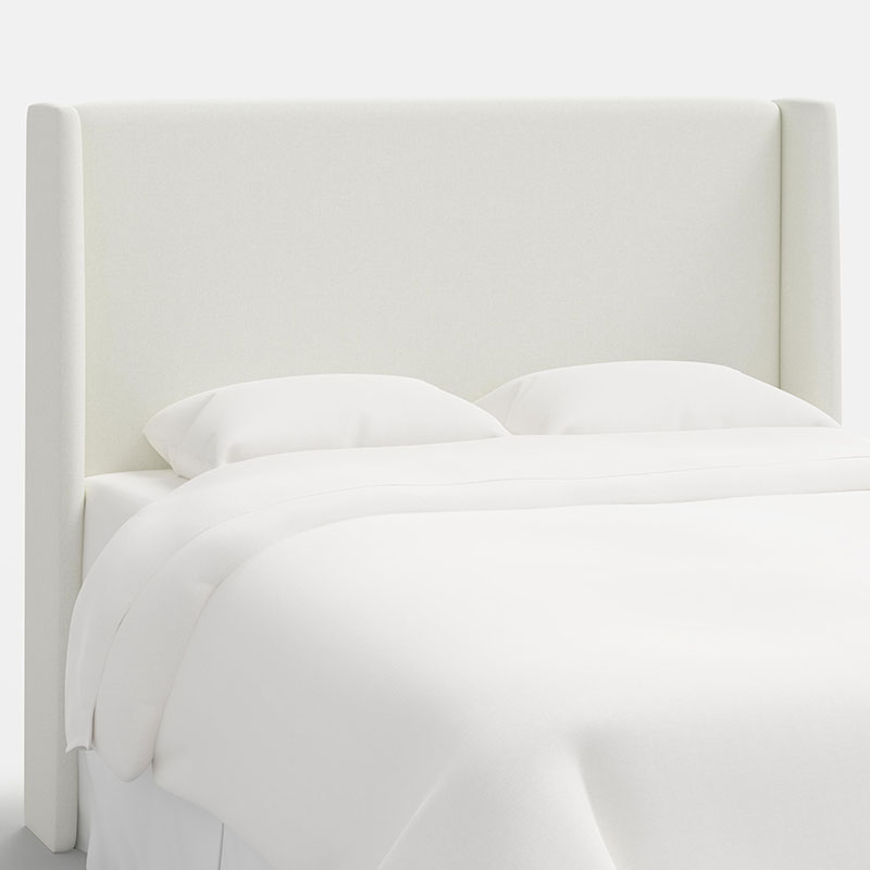 Gramercy Textured Linen Headboard - White, Twin