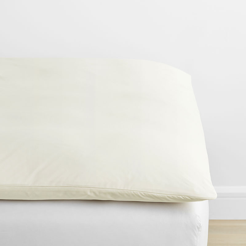 Classic Cool Cotton Percale Mattress Topper Cover - Cream, Full
