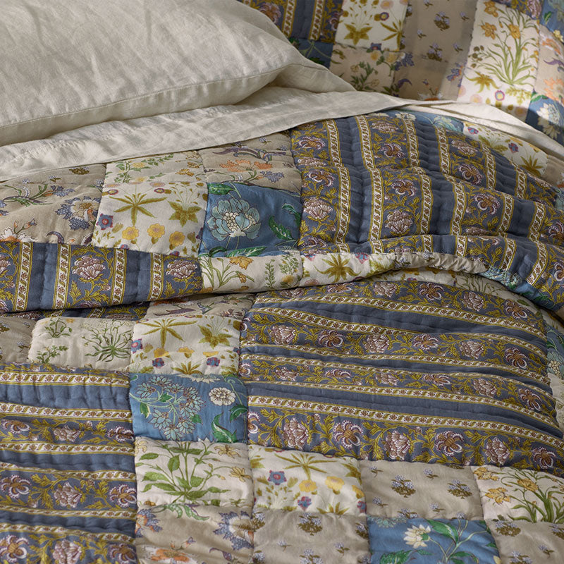 Dorothea Patchwork Quilted Sham - Blue Multi, King