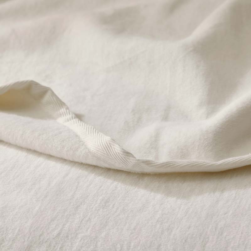 Cotton/Acrylic Fleece Throw - Ivory