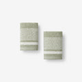 Plush Spa Stripe Washcloths, Set of 2 - Light Willow