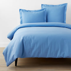 Classic Cool Organic Cotton Percale Solid Duvet Cover - Ocean Blue, Full