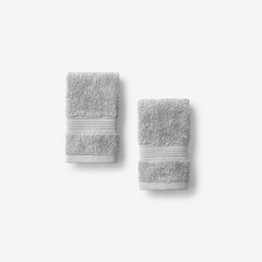 Regal Egyptian Cotton Washcloths, Set of 2 - Light Gray