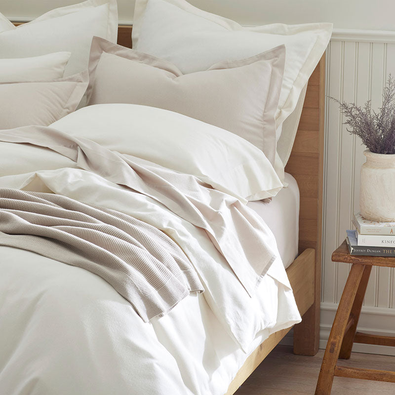 Classic Ultra-Cozy Cotton Velvet Flannel Flat Bed Sheet - Ivory, Full