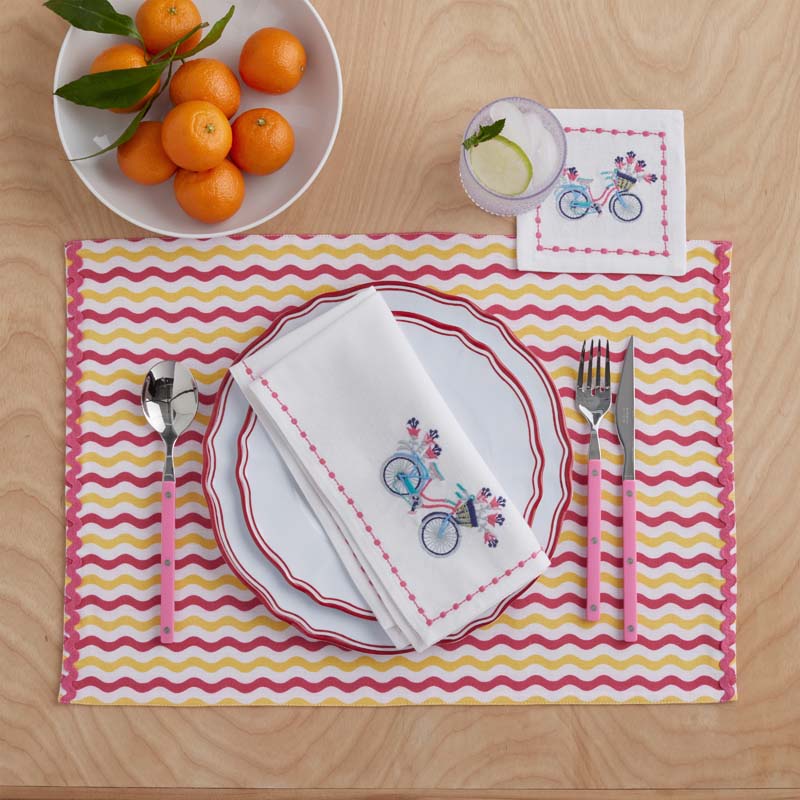 Arienna Wave Placemats, Set of 4 - Pink Multi