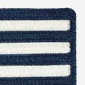Chenille Border Stripe Handwoven Reversible Rug - Navy, Swatch