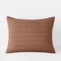 Premium Breathable Washed Linen Solid Quilted Sham - Clay, King